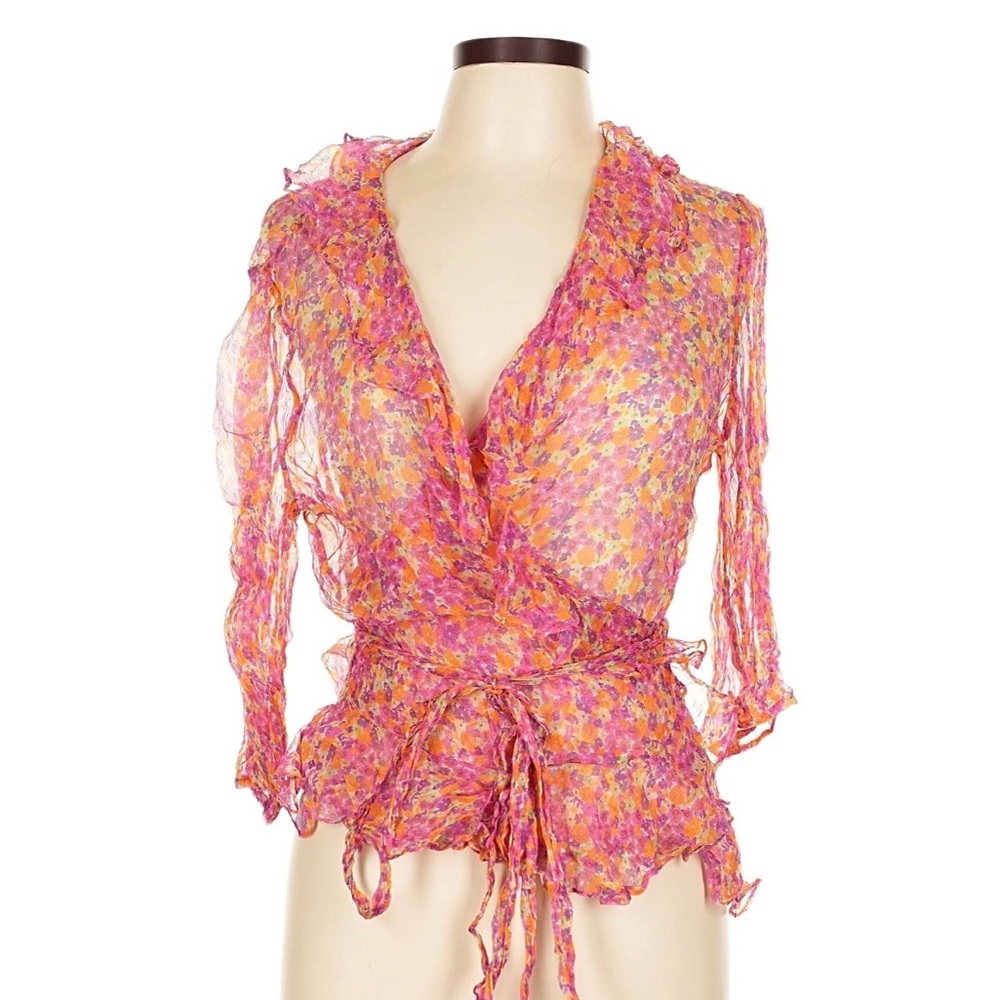Ralph Lauren Pink and Orange Floral Top
